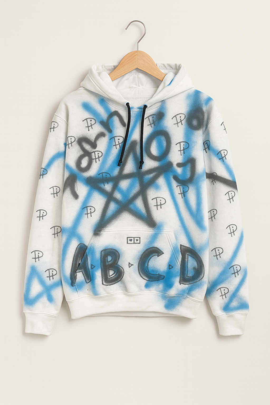 Spray paint Monochrome hoodie